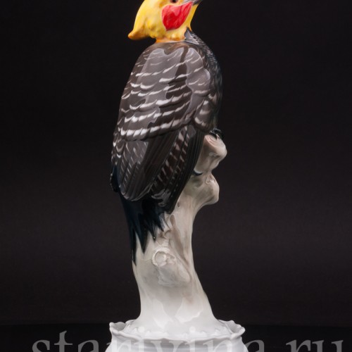 Фигурка птицы из фарфора Дятел кремовый целеус, Rosenthal, Германия, 1920 гг.
