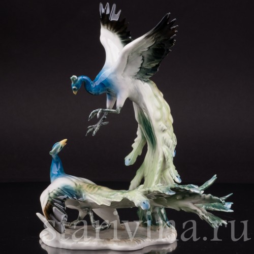 Фигурка из фарфора Два павлина, Alka Kaiser, Германия, 1950 гг.