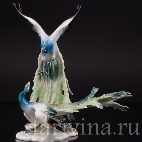 Фигурка из фарфора Два павлина, Alka Kaiser, Германия, 1950 гг.