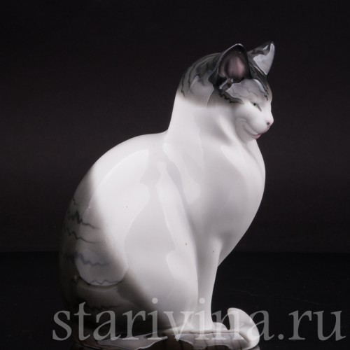Статуэтка из фарфора Спящий кот, Pfeffer, Германия, 1934-42 гг.