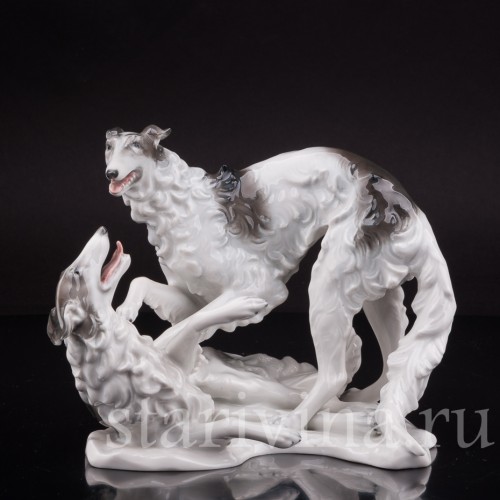 Статуэтка собак из фарфора Две борзые, Rosenthal, Германия, 1945-49 гг.