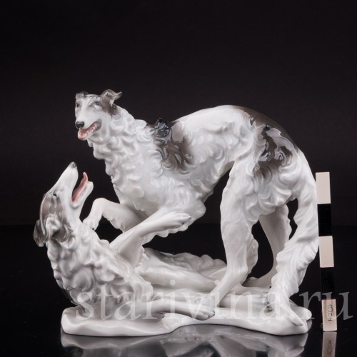 Статуэтка собак из фарфора Две борзые, Rosenthal, Германия, 1945-49 гг.