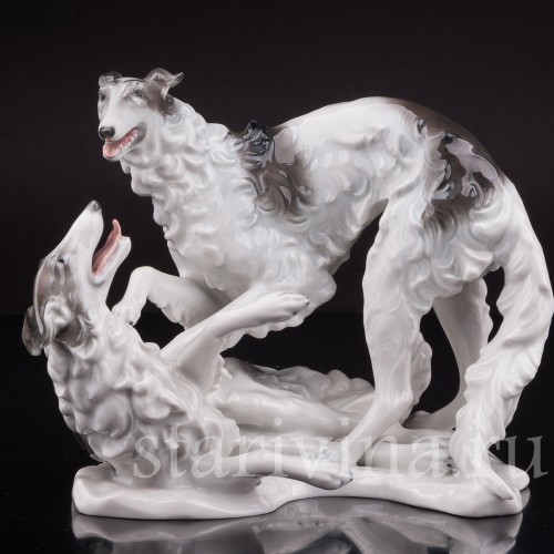 Статуэтка собак из фарфора Две борзые, Rosenthal, Германия, 1945-49 гг.