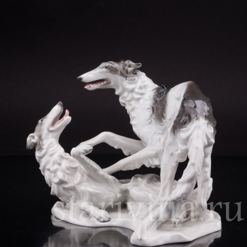 Статуэтка собак из фарфора Две борзые, Rosenthal, Германия, 1945-49 гг.