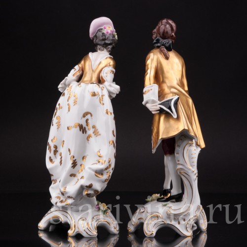 Статуэтки из фарфора Галантная пара, Volkstedt, Германия, до 1935 г.