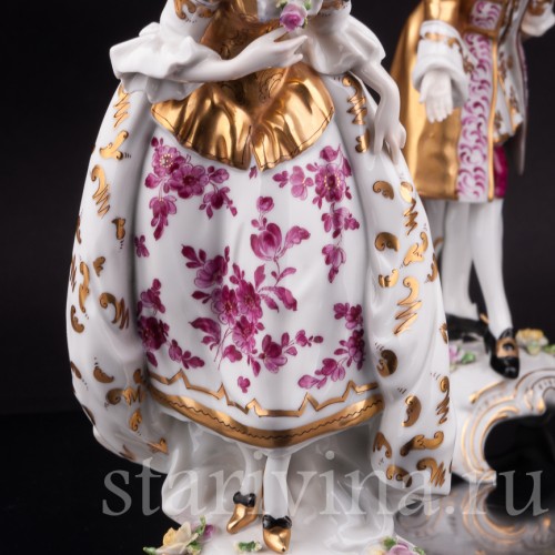 Статуэтки из фарфора Галантная пара, Volkstedt, Германия, до 1935 г.