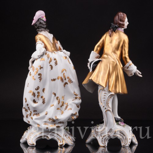 Статуэтки из фарфора Галантная пара, Volkstedt, Германия, до 1935 г.