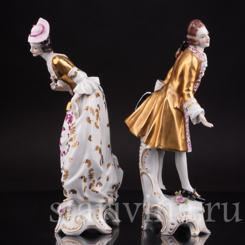 Статуэтки из фарфора Галантная пара, Volkstedt, Германия, до 1935 г.