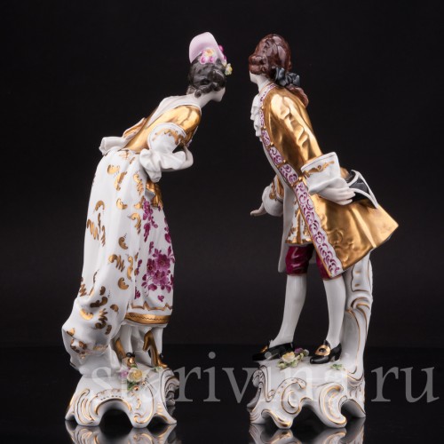 Статуэтки из фарфора Галантная пара, Volkstedt, Германия, до 1935 г.