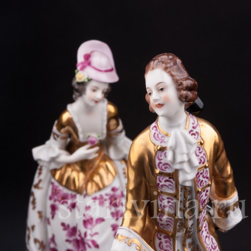 Статуэтки из фарфора Галантная пара, Volkstedt, Германия, до 1935 г.