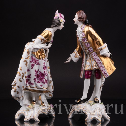 Статуэтки из фарфора Галантная пара, Volkstedt, Германия, до 1935 г.