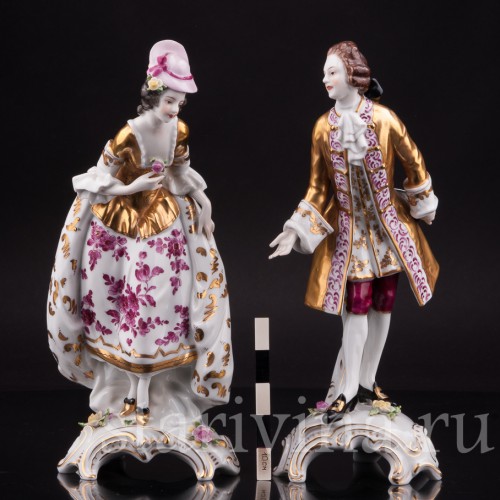 Статуэтки из фарфора Галантная пара, Volkstedt, Германия, до 1935 г.