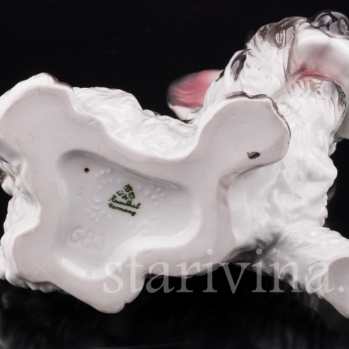 Фигурка собаки из фарфора Скотчтерьер гротеск, миниатюра, Rosenthal, Германия, 1939 г.
