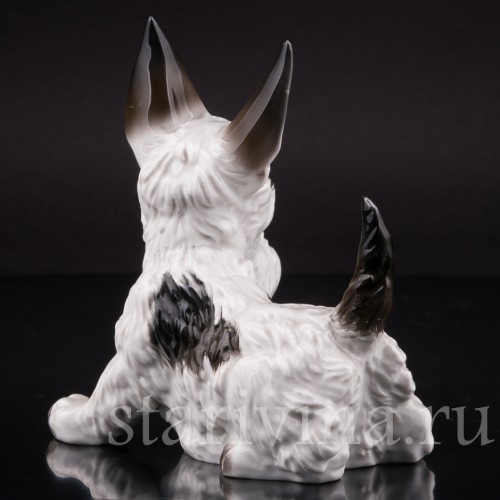 Фигурка собаки из фарфора Скотчтерьер гротеск, миниатюра, Rosenthal, Германия, 1939 г.