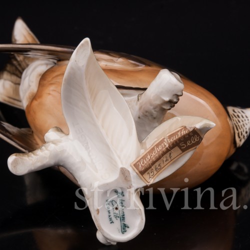 Статуэтка птицы из фарфора Дрозд рябинник, Hutschenreuther, Германия, сер. 20 в.