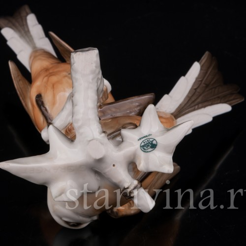 Статуэтка птиц из фарфора Длиннохвостые синицы, Hutschenreuther, Германия, 1970 гг.