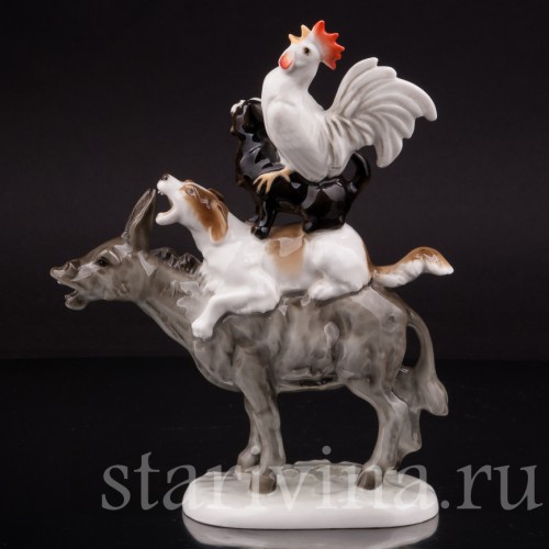 Фарфоровая композиция Бременские музыкаты, Hutschenreuther, Германия, 1938-55 гг.