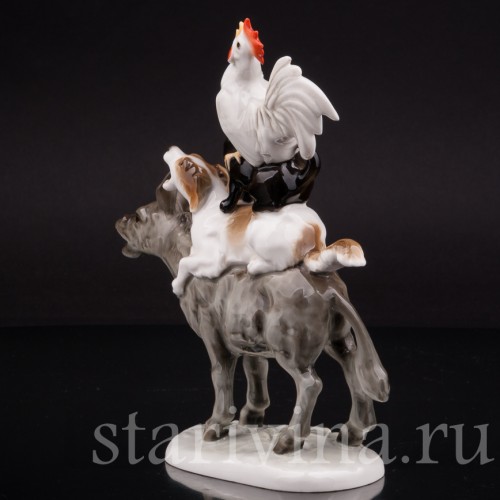 Фарфоровая композиция Бременские музыкаты, Hutschenreuther, Германия, 1938-55 гг.