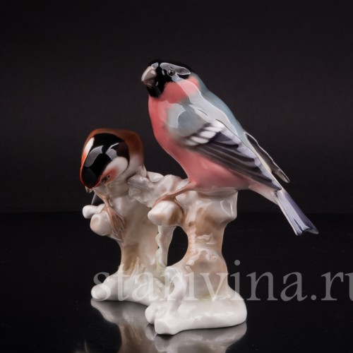 Фигурка птиц из фарфора Снегирь и щегол, Hutschenreuther, Германия, 1938-55 гг.