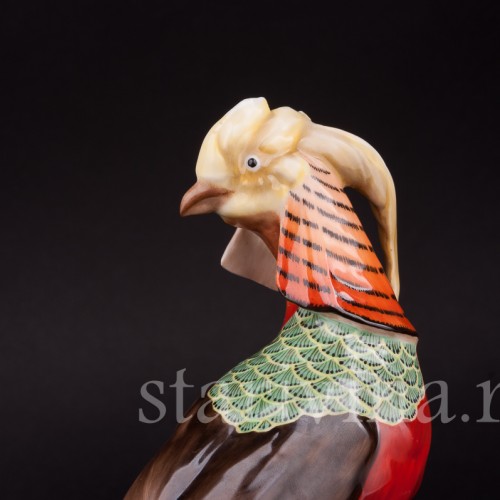 Фигурка птицы из фарфора Золотой фазан, Hutschenreuther, Германия, 1970 гг.