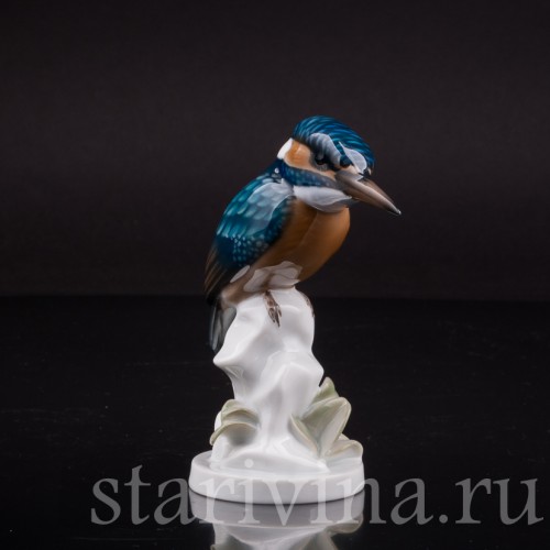 Фарфоровая статуэтка птицы Зимородок, Rosenthal, Германия, 1950 гг.