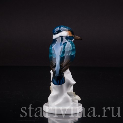 Фарфоровая статуэтка птицы Зимородок, Rosenthal, Германия, 1950 гг.