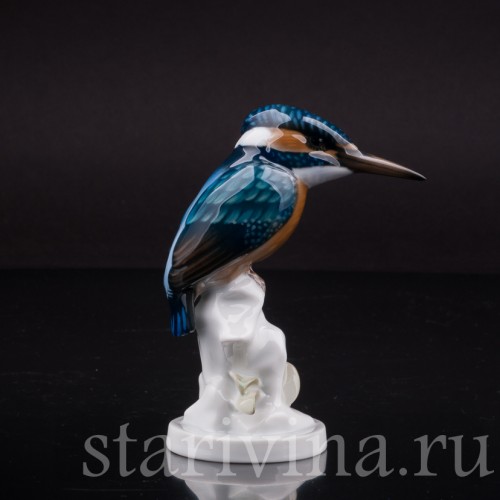 Фарфоровая статуэтка птицы Зимородок, Rosenthal, Германия, 1950 гг.