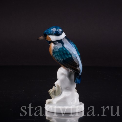 Фарфоровая статуэтка птицы Зимородок, Rosenthal, Германия, 1950 гг.