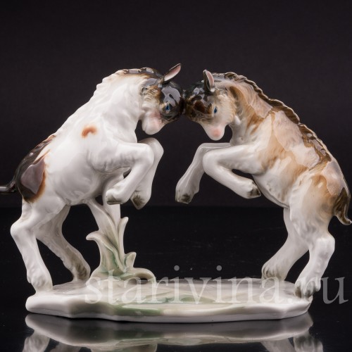 Статуэтка из фарфора Играющие козлята, Karl Ens, Германия, нач. 20 в.