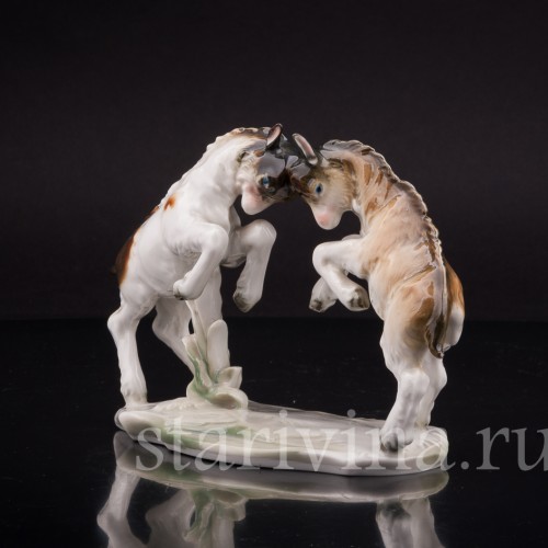 Статуэтка из фарфора Играющие козлята, Karl Ens, Германия, нач. 20 в.