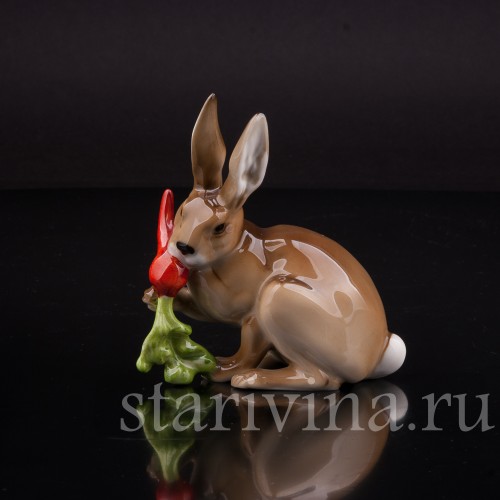 Фигурка из фарфора Кролик с морковкой, Hutschenreuther, Германия, 1970 гг.