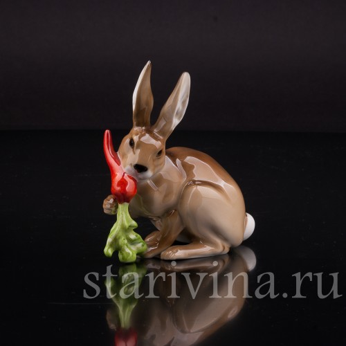 Фигурка из фарфора Кролик с морковкой, Hutschenreuther, Германия, 1970 гг.