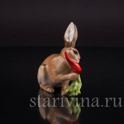 Фигурка из фарфора Кролик с морковкой, Hutschenreuther, Германия, 1970 гг.