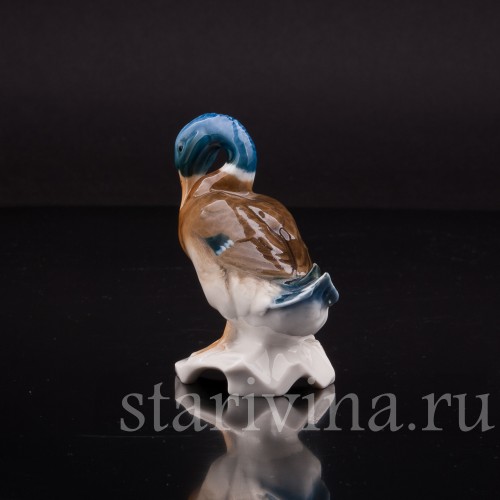 Фарфоровая статуэтка Селезень, миниатюра, Hutschenreuther, Германия, 1938-55 гг.