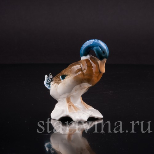 Фарфоровая статуэтка Селезень, миниатюра, Hutschenreuther, Германия, 1938-55 гг.
