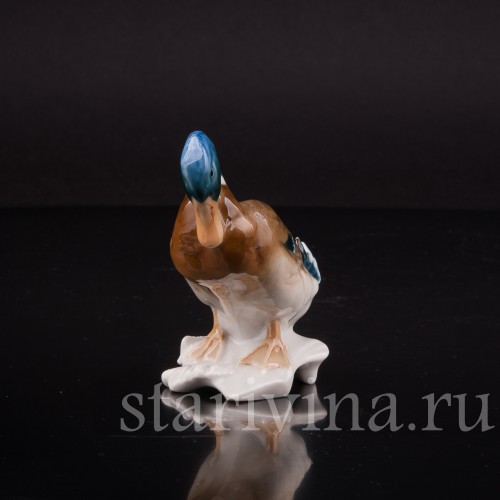 Фарфоровая статуэтка Селезень, миниатюра, Hutschenreuther, Германия, 1938-55 гг.
