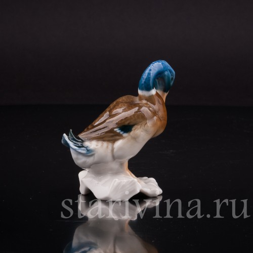 Фарфоровая статуэтка Селезень, миниатюра, Hutschenreuther, Германия, 1938-55 гг.