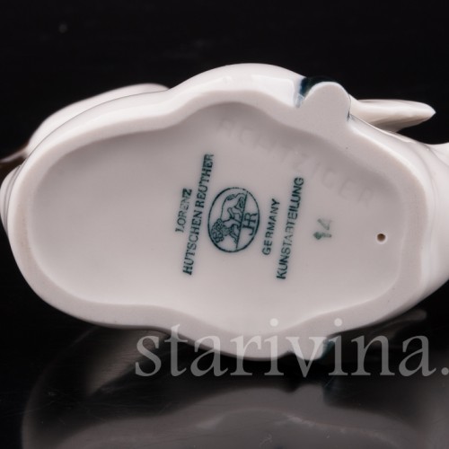 Статуэтка птицы из фарфора Лебедь, миниатюра, Hutschenreuther, Германия, 1960 гг.