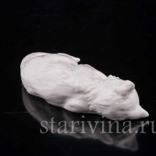 Фигурка из фарфора Спящий котенок, Nymphenburg, Германия, до 1991 года.