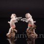 Статуэтка из фарфора Два ангелочка (аллегория слуха), миниатюра, Volkstedt, Германия, кон. 19 в.
