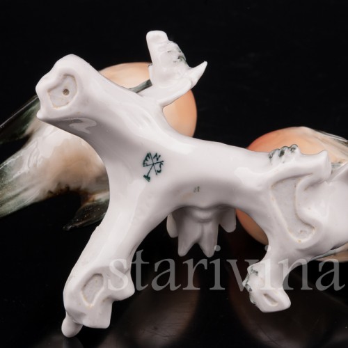 Статуэтка птиц из фарфора Две малиновки, Karl Ens, Германия, пер. пол. 20 в.