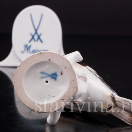 Фигурка птицы из фарфора Коноплянка, Meissen, Германия.