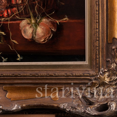 Картина маслом, натюрморт Цветы в корзине, Германия, вт. пол. 20 в.