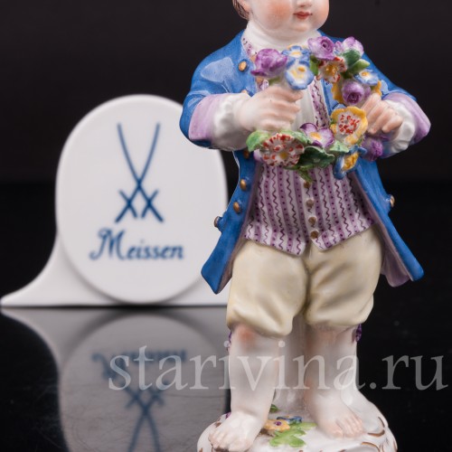 Фигурка из фарфора Мальчик с венком, Meissen, Германия, 1971 г.