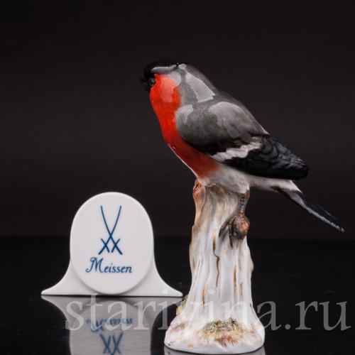 Фигурка птицы из фарфора Снегирь, Meissen, Германия, сер. 19- нач. 20 вв.