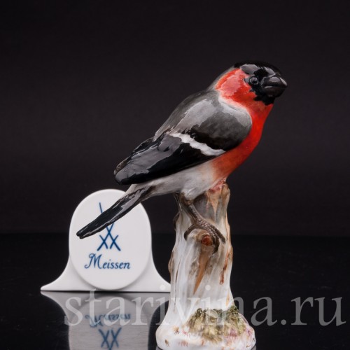 Фигурка птицы из фарфора Снегирь, Meissen, Германия, сер. 19- нач. 20 вв.