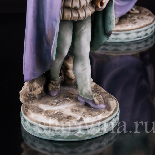 Фарфоровые статуэтки Галантная пара эпохи возрождения, Volkstedt, Германия, 19 в.