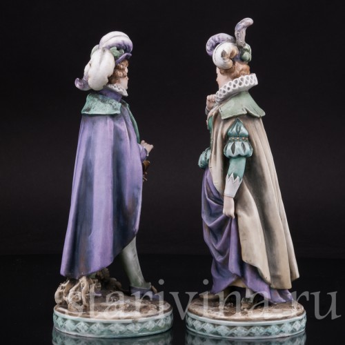 Фарфоровые статуэтки Галантная пара эпохи возрождения, Volkstedt, Германия, 19 в.