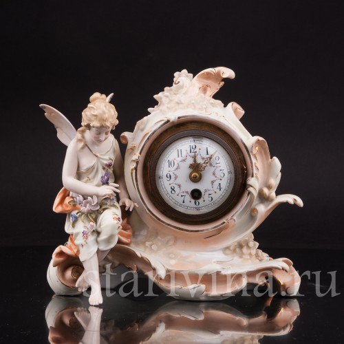 Фарфоровые часы Лесная фея Volkstedt, Германия, 19 в.