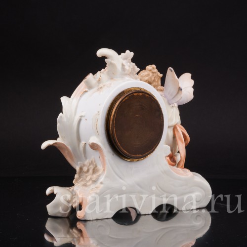 Фарфоровые часы Лесная фея Volkstedt, Германия, 19 в.